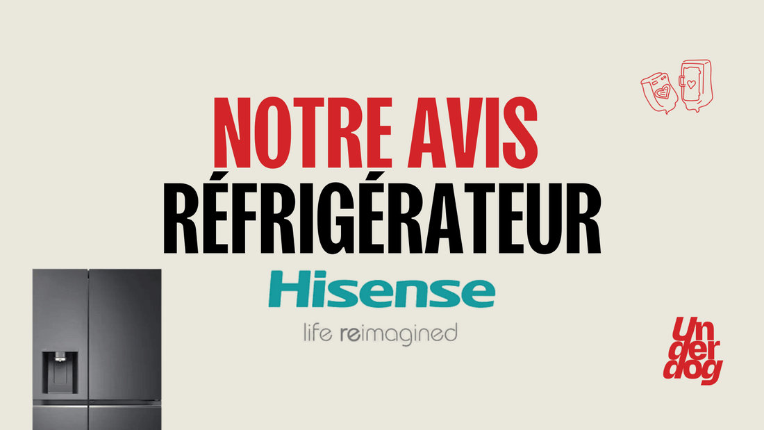 Logo de la marque de réfrigérateur Hisense.