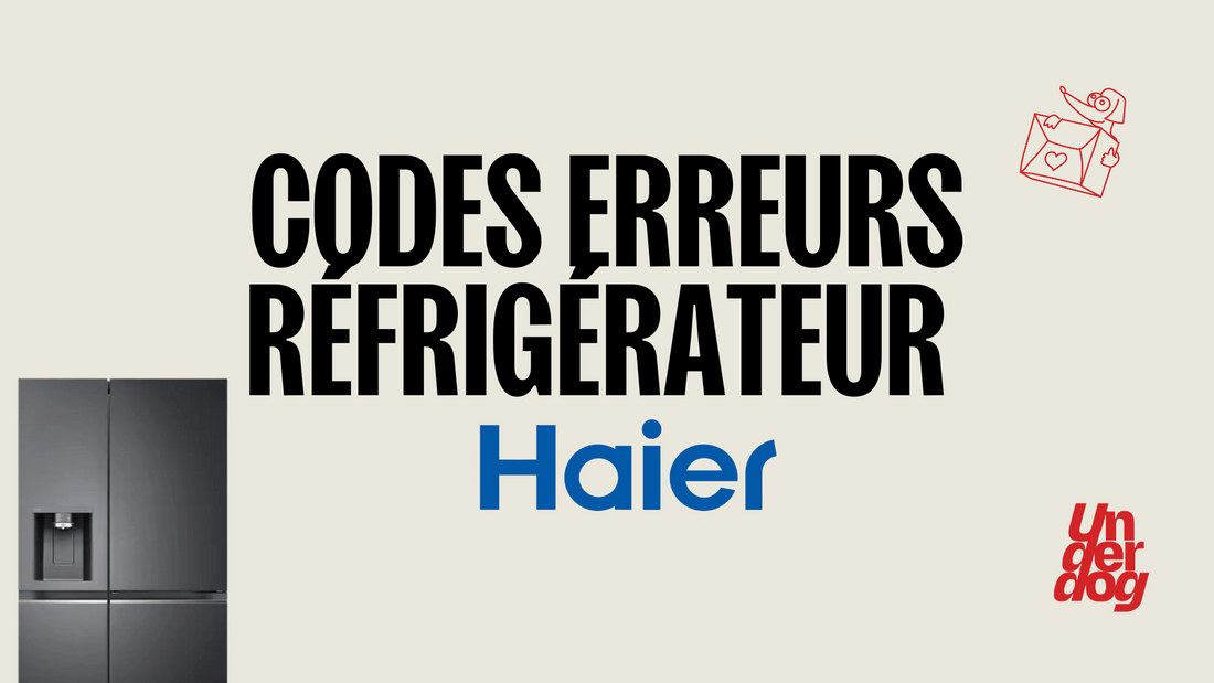Logo de la marque de réfrigérateur Haier.
