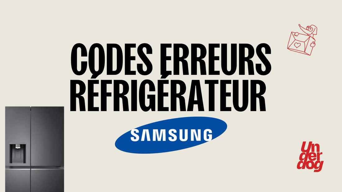 Logo de la marque de réfrigérateur Samsung.