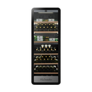 Cave à vin reconditionnée noire remplie de bouteilles de vin