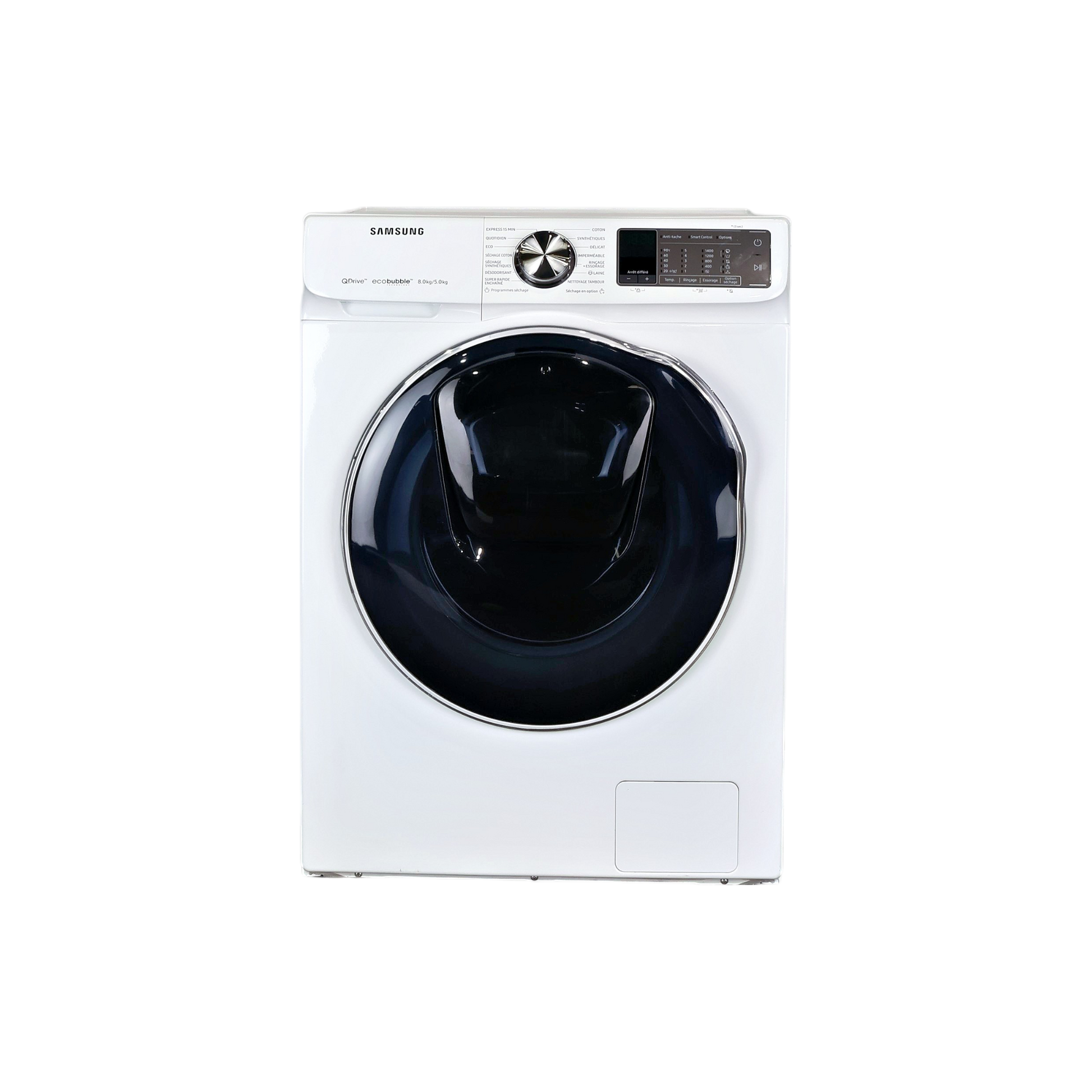 Lave-Linge Sechant 8 kg Reconditionné SAMSUNG WD80N645OOM : vue de face