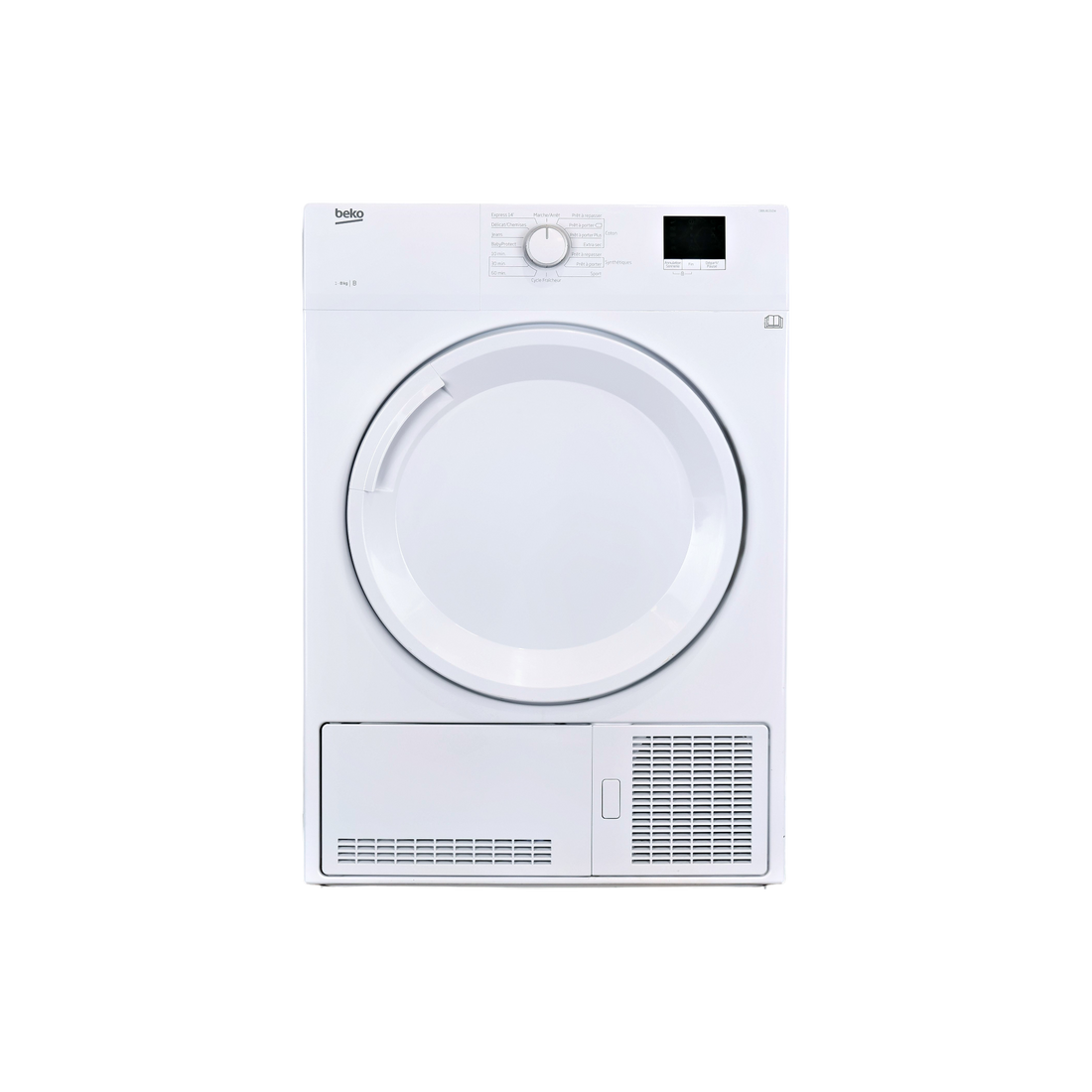 Seche-Linge Condensation 8 kg Reconditionné BEKO DBBU81310W : vue de face