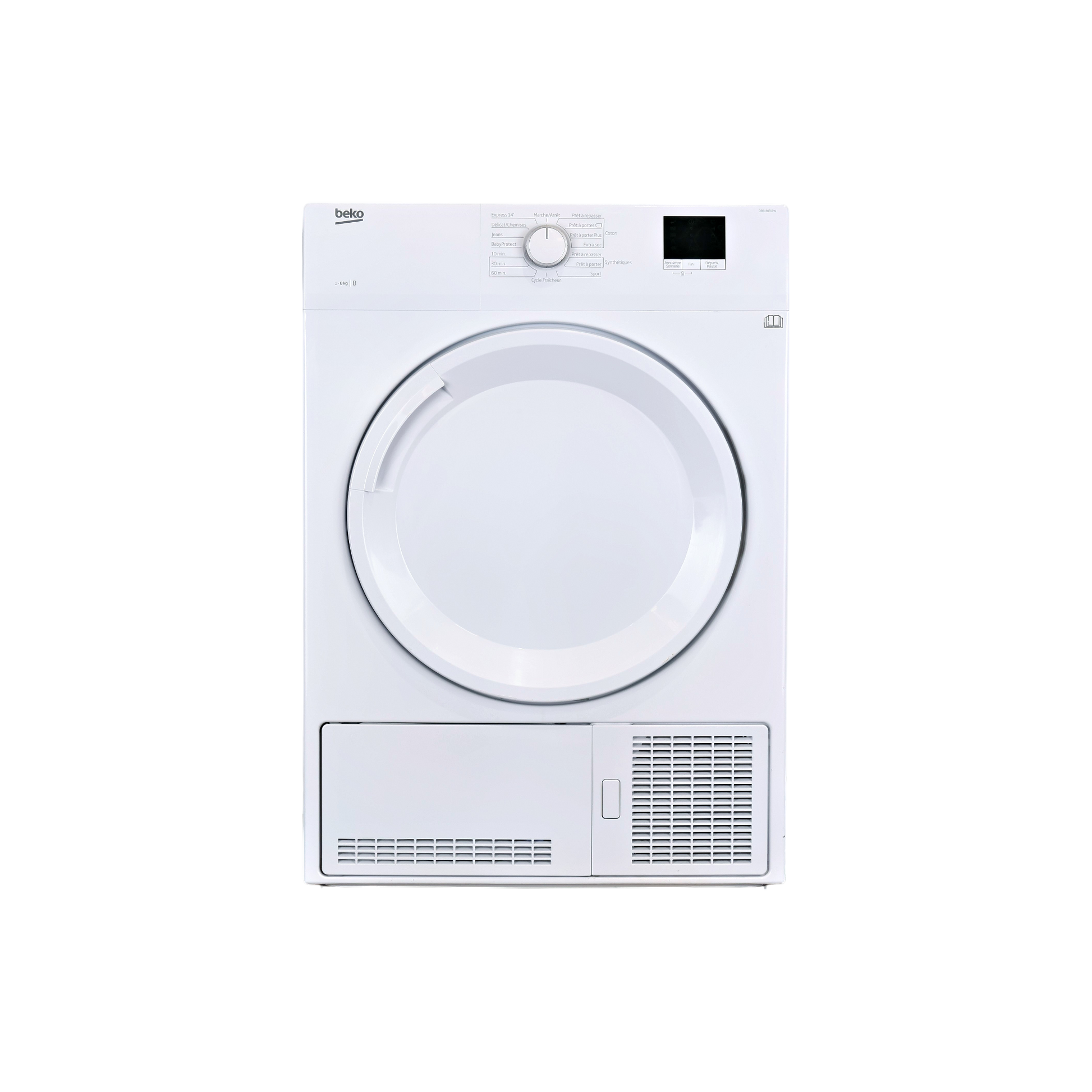 Seche-Linge Condensation 8 kg Reconditionné BEKO DBBU81310W : vue de face