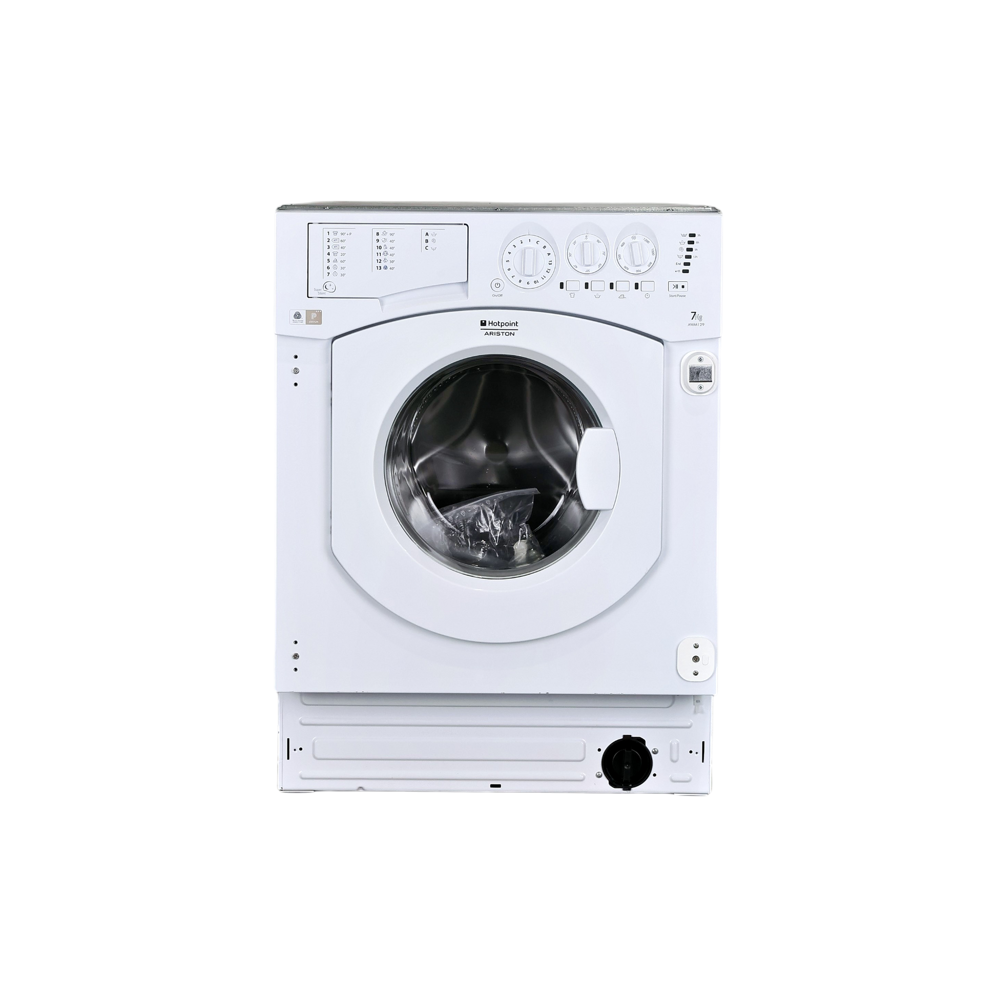 Lave-Linge Hublot 7 kg Reconditionné HOTPOINT ARISTON AWM 129 (EU) : vue de face