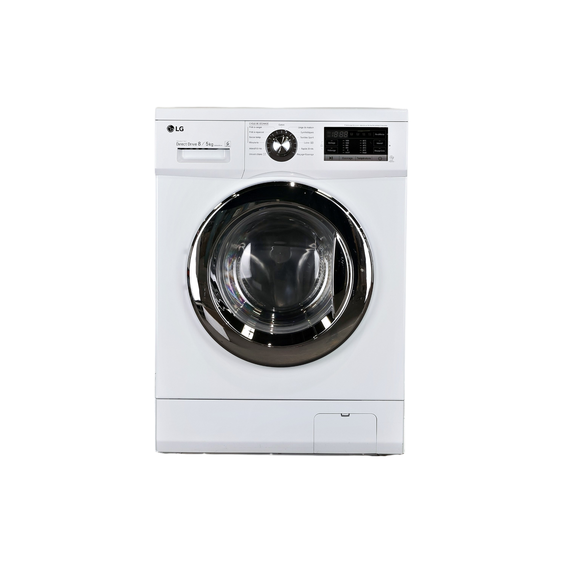 Lave-Linge Sechant 8 kg Reconditionné LG F854G63WR : vue de face