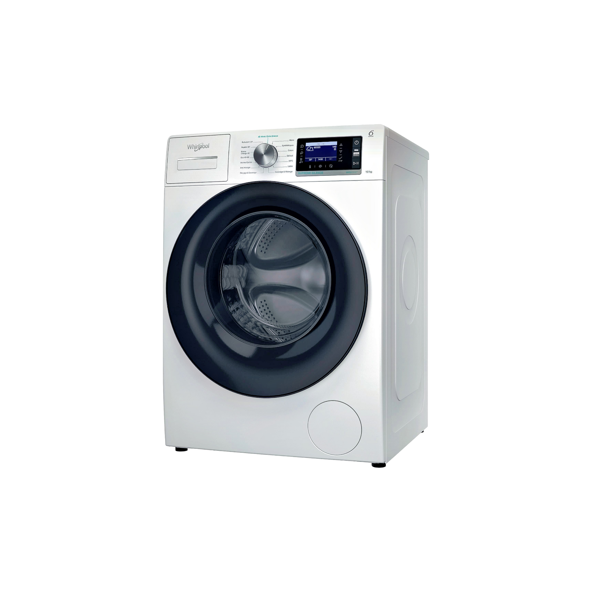 Lave-Linge Hublot 10 kg Reconditionné WHIRLPOOL W608FR : vue du côté droit