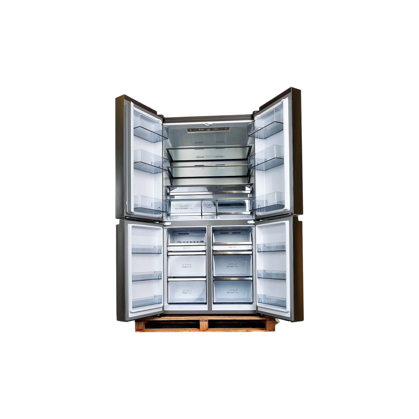 Réfrigérateur Multi-Portes 609 L Reconditionné HISENSE RQ758N4SBSE : vue de l'intérieur