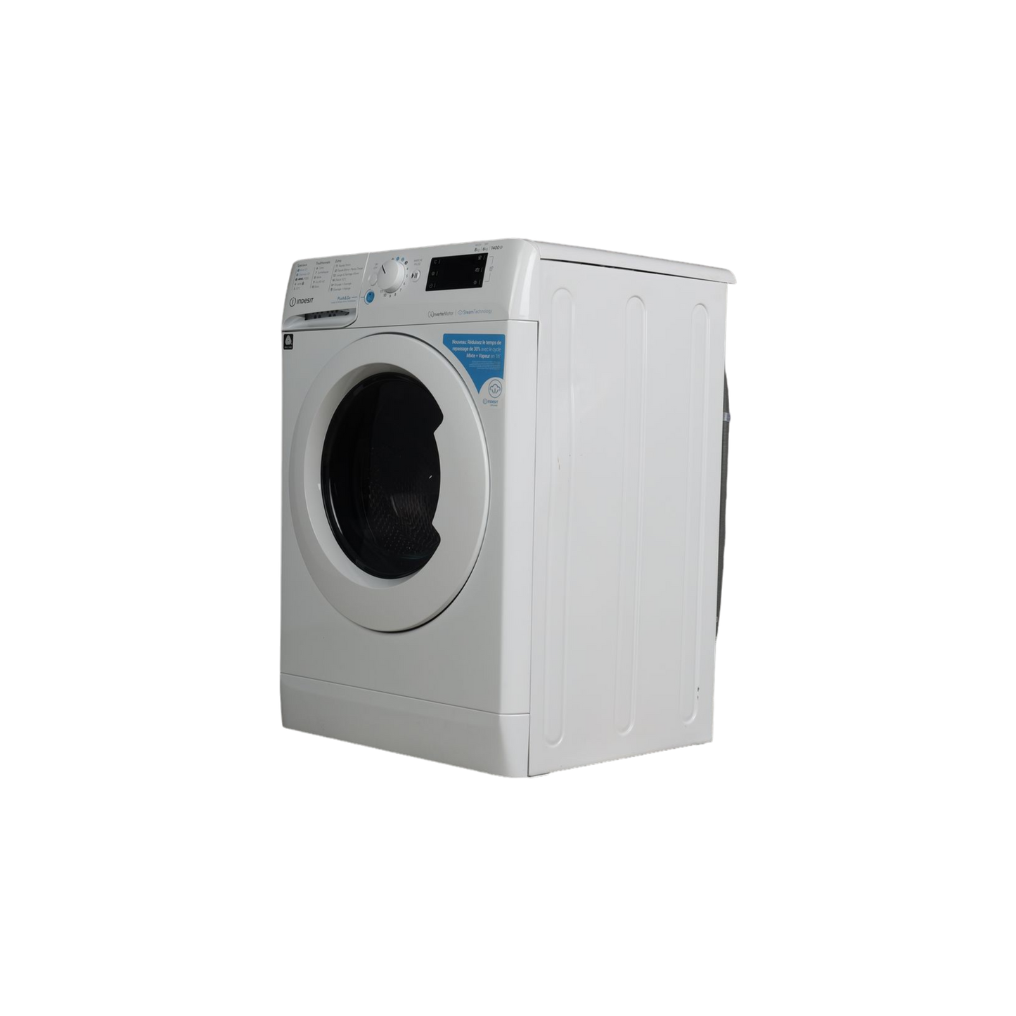 Lave-Linge Sechant 8 kg Reconditionné INDESIT BDE86435WVFR : vue du côté droit