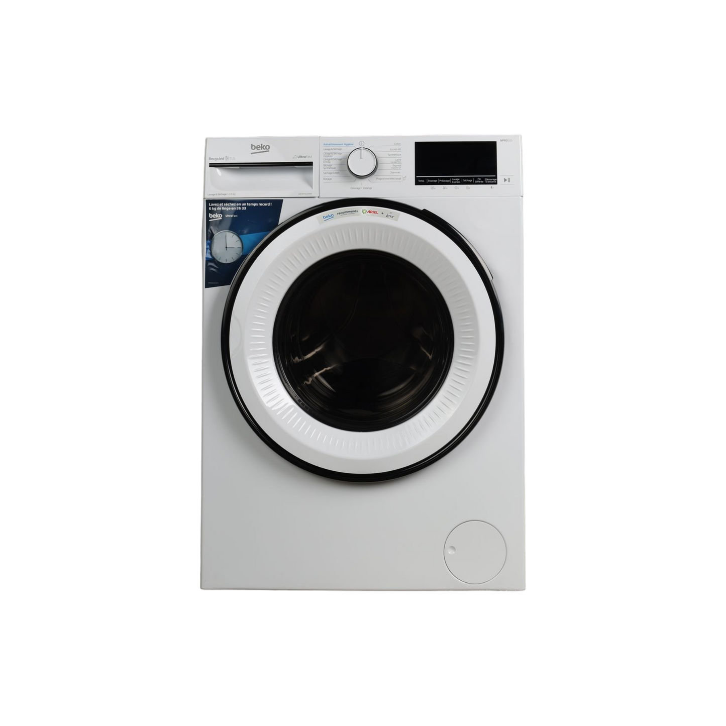 Lave-Linge Sechant 10 kg Reconditionné BEKO B3YDFT51044W : vue de face