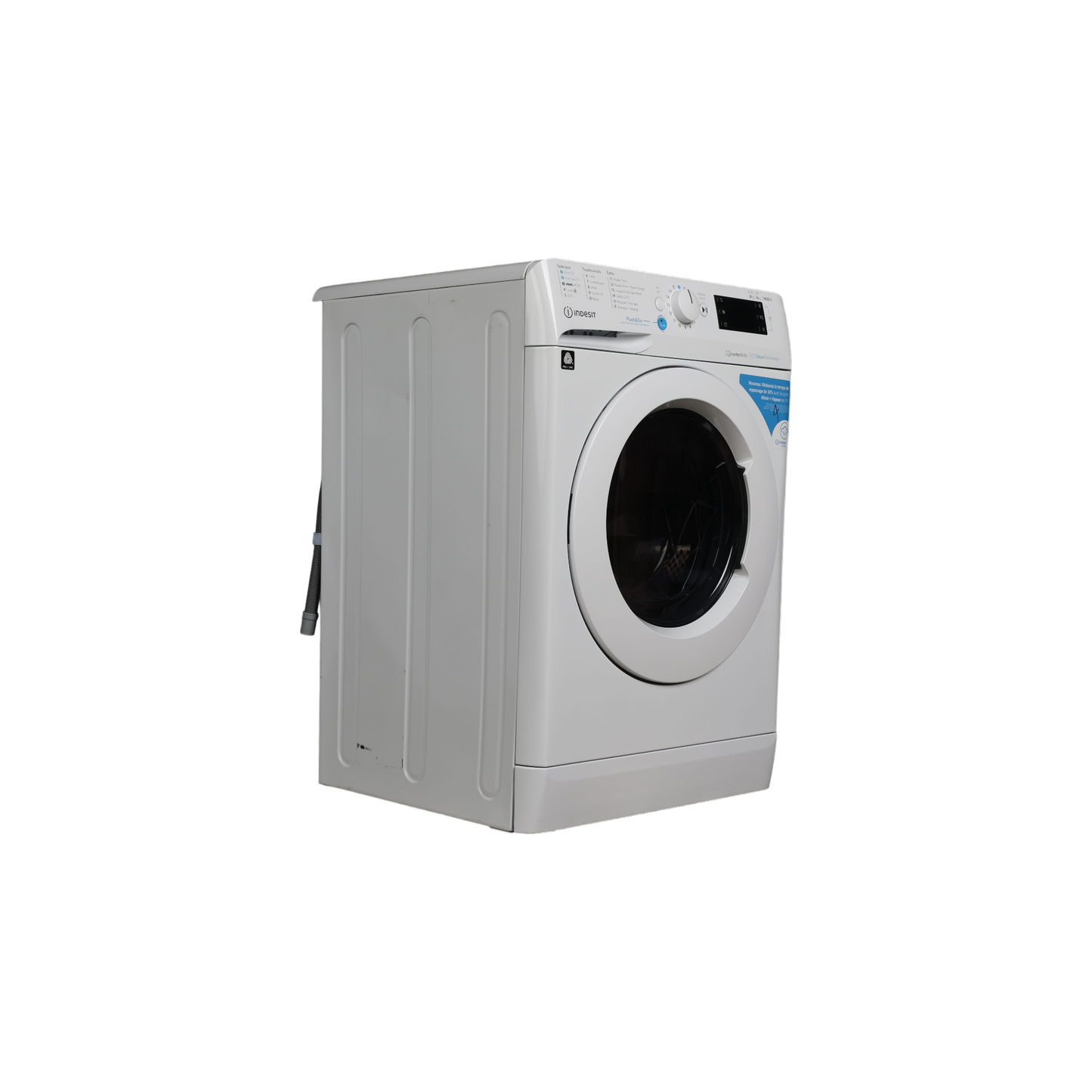 Lave-Linge Sechant 8 kg Reconditionné INDESIT BDE86435WVFR : vue du côté gauche