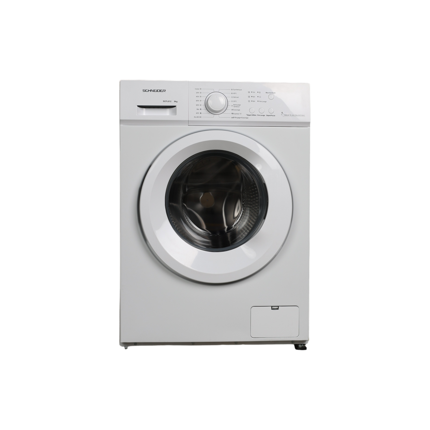 Lave-Linge Hublot 8 kg Reconditionné SCHNEIDER SCFL812 : vue de face