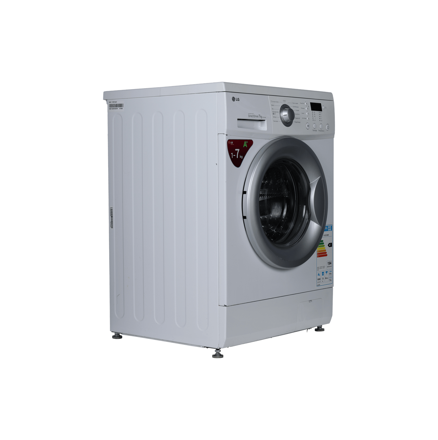 Lave-Linge Hublot 7 kg Reconditionné LG F12721WH : vue du côté gauche