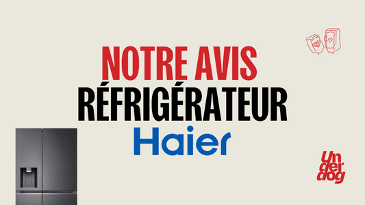 Logo de la marque de réfrigérateur Haier.