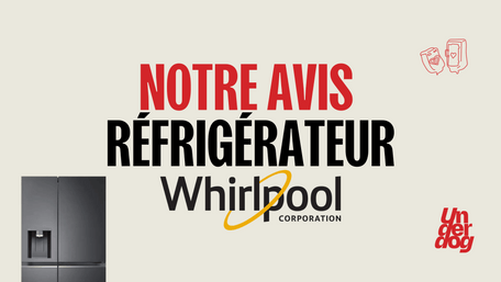 Logo de la marque de réfrigérateur Whirlpool.