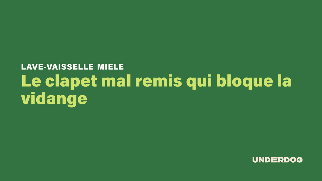Le clapet mal remis qui bloque la vidange sur les lave-vaisselle MIELE