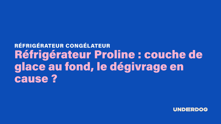 Réfrigérateur Proline : couche de glace au fond, le dégivrage en cause ?