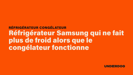 Réfrigérateur Samsung qui ne fait plus de froid alors que le congélateur fonctionne