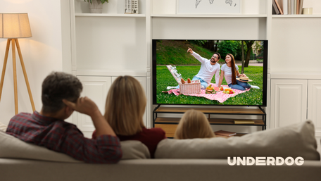 Une faille sur un canapé en train de regarder la télévision