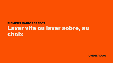 SIEMENS varioPerfect, laver vite ou laver sobre, au choix