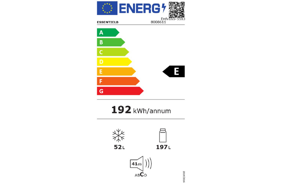 Réfrigérateur avec congélateur ESSENTIEL B ERDV165-55s3