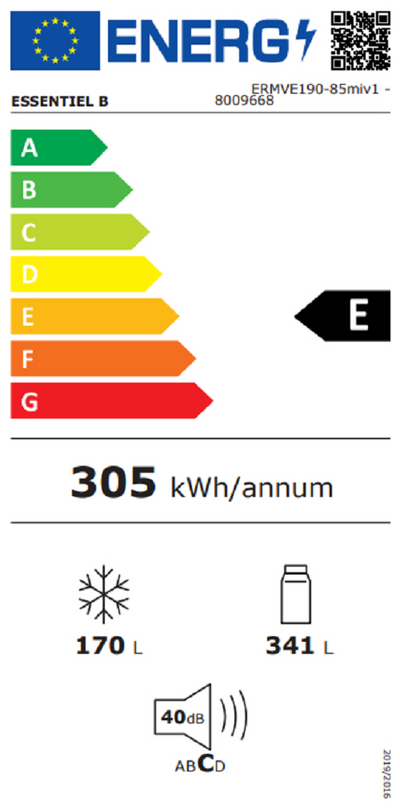Réfrigérateur avec congélateur ESSENTIEL B ERMVE190-85miv1