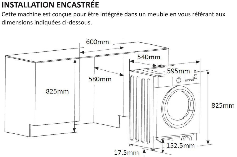 Lave-linge sechant THOMSON THBI1468WD