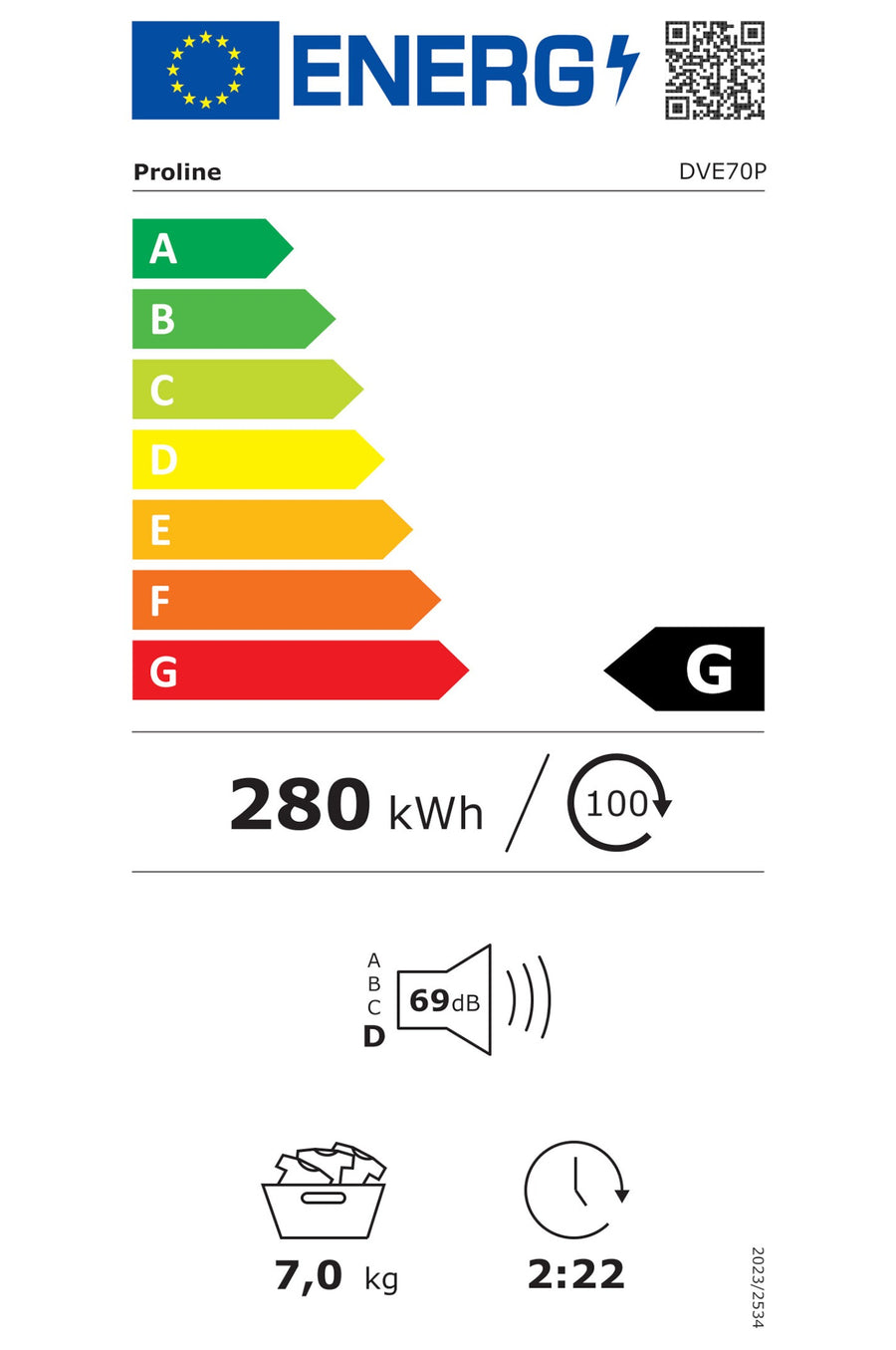 Seche-linge à evacuation PROLINE DVE70P
