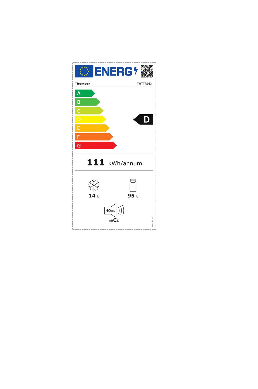 Réfrigérateur Compact 109 Litres Reconditionné THOMSON THTTR9WH