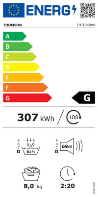 Seche-linge à condensation THOMSON THTD80WH