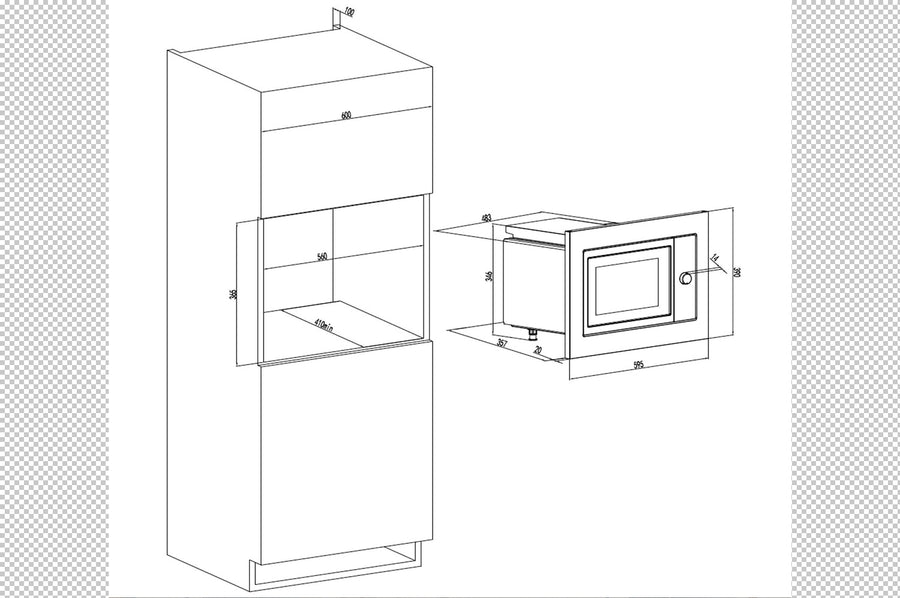Four micro-ondes encastrable PROLINE GBI25IX (GBI 25 IX)