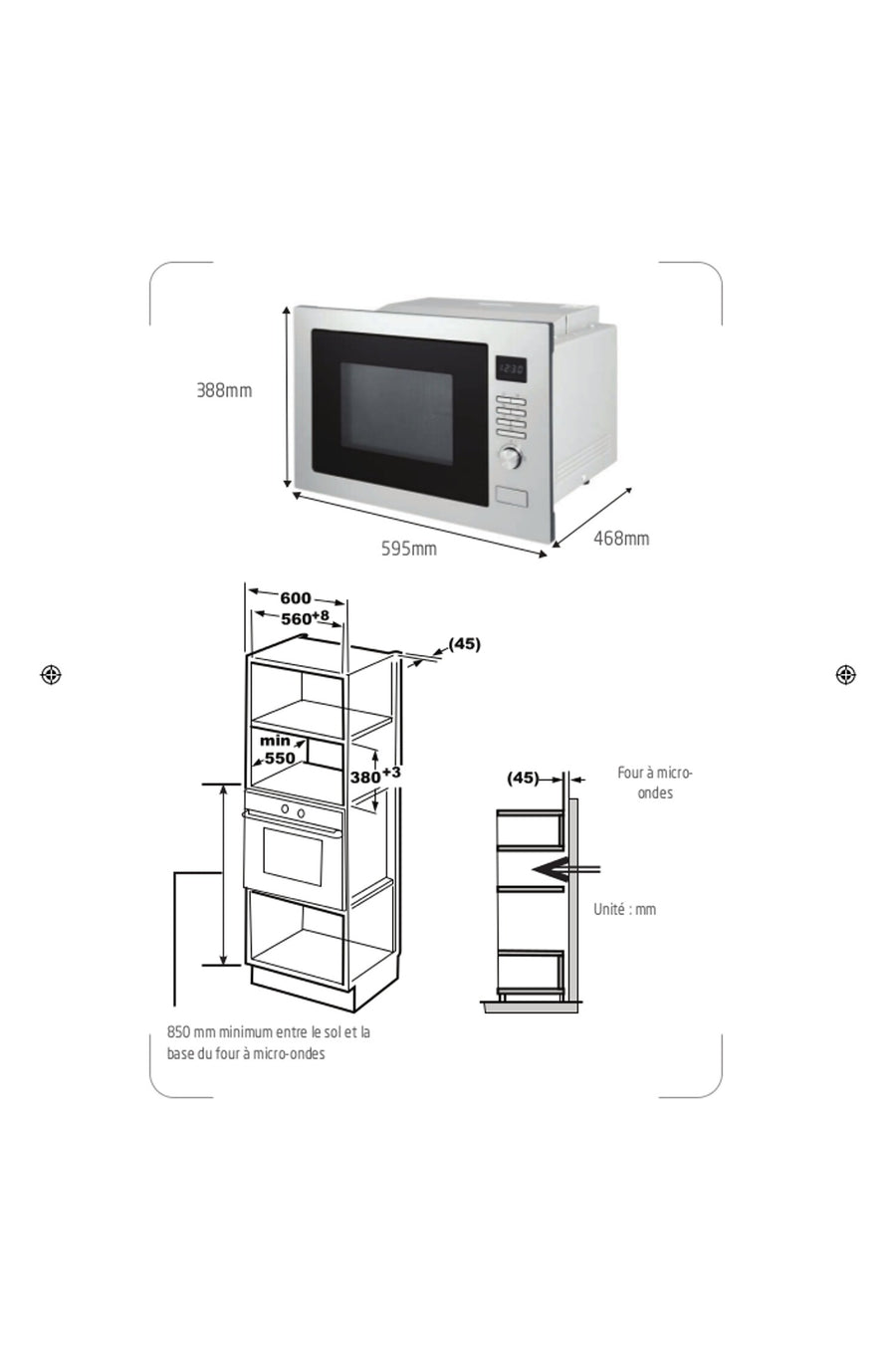 Four micro-ondes encastrable PROLINE CBI32IX (CBI 32 IX)