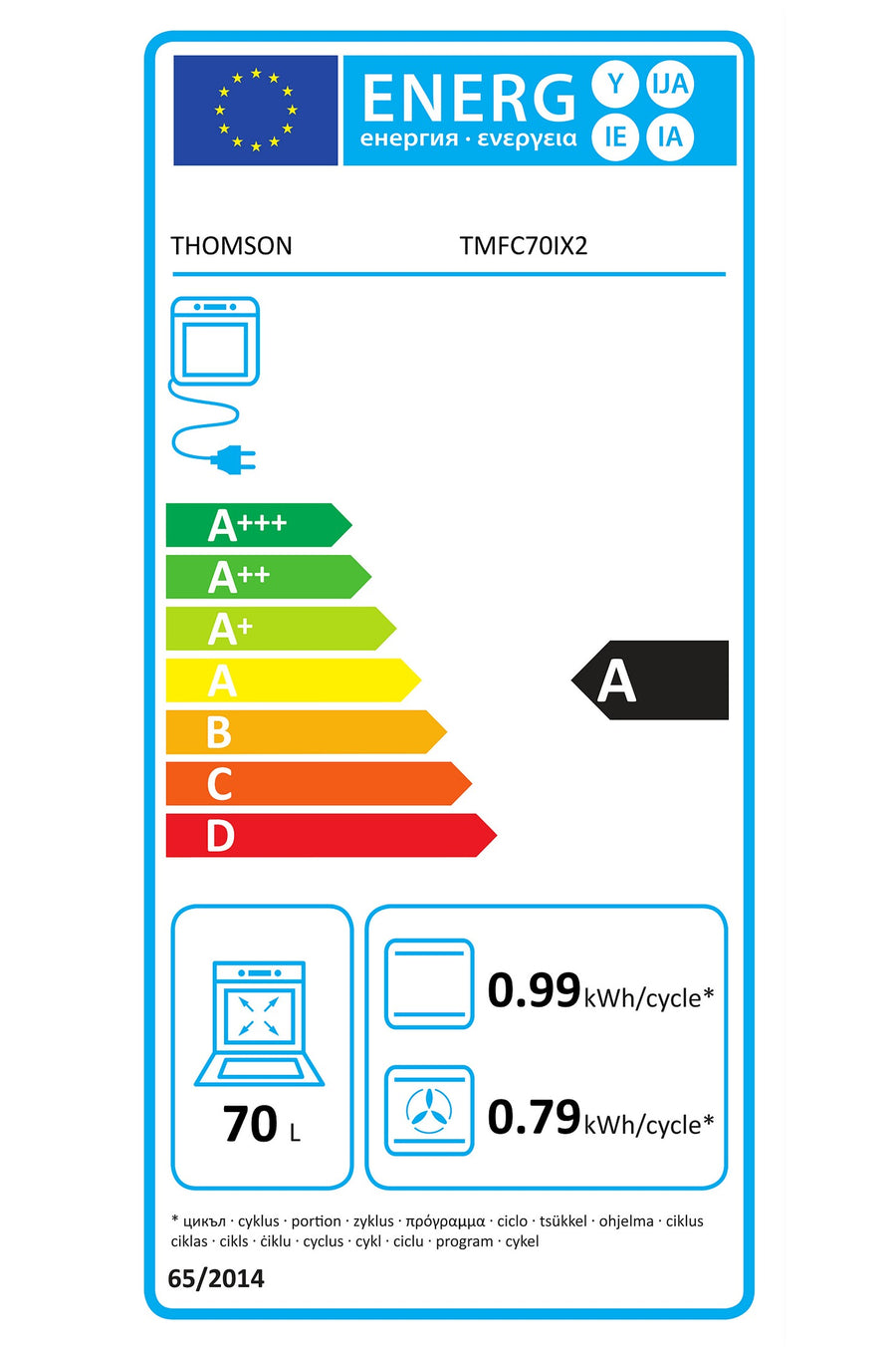 Four chaleur tournante THOMSON TMFC70IX2