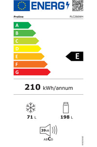 Réfrigérateur avec congélateur PROLINE PLC266WH