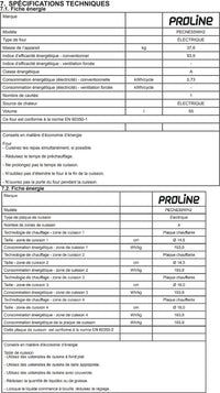 Cuisinière vitrocéramique PROLINE PECNE55WH2