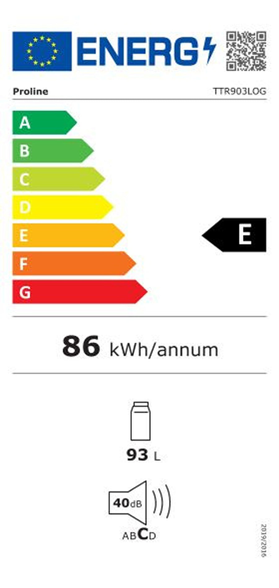 Réfrigérateur Compact 94 Litres Reconditionné PROLINE TTR94WH