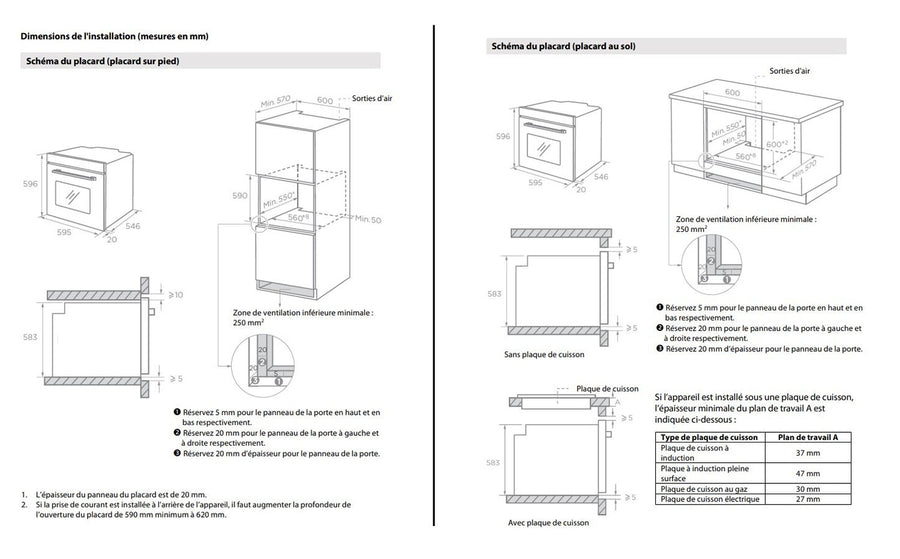 Four chaleur tournante THOMSON TMFP72BX2