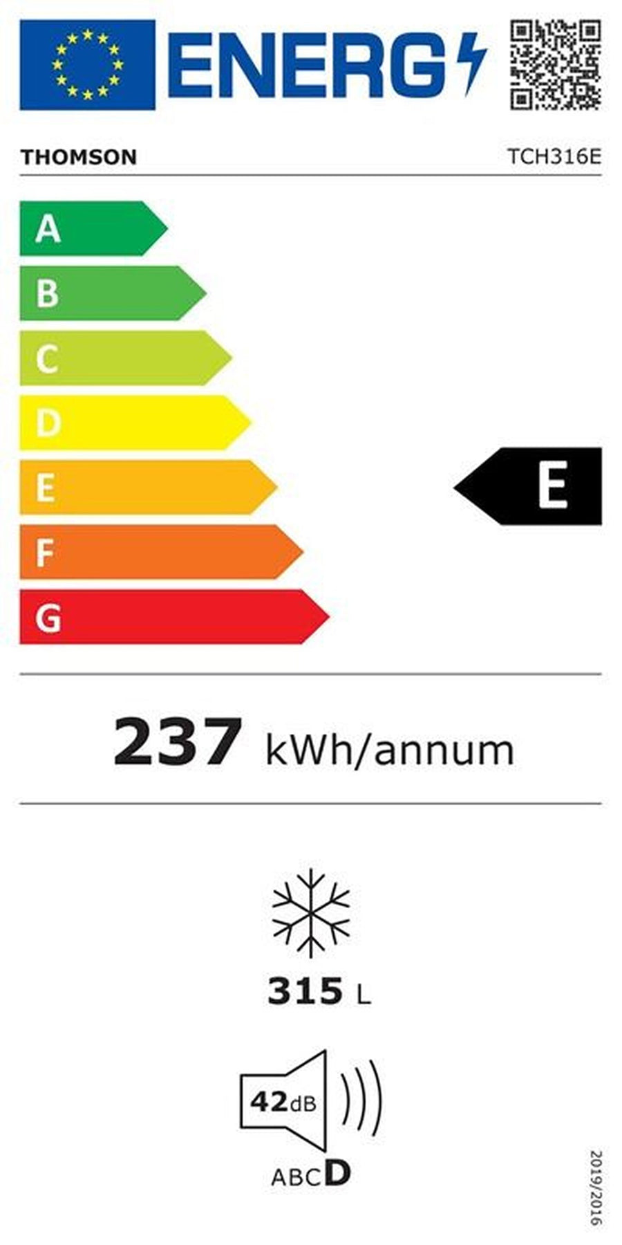 Congélateur coffre THOMSON TCH316E