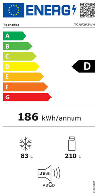 Réfrigérateur avec congélateur TECNOLEC TCNF293WH