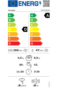 Lave-linge sechant TECNOLEC TECWD85AD