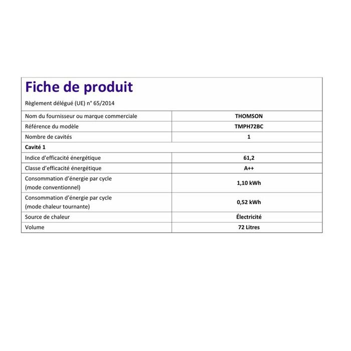 Four chaleur tournante THOMSON TMPH72BC