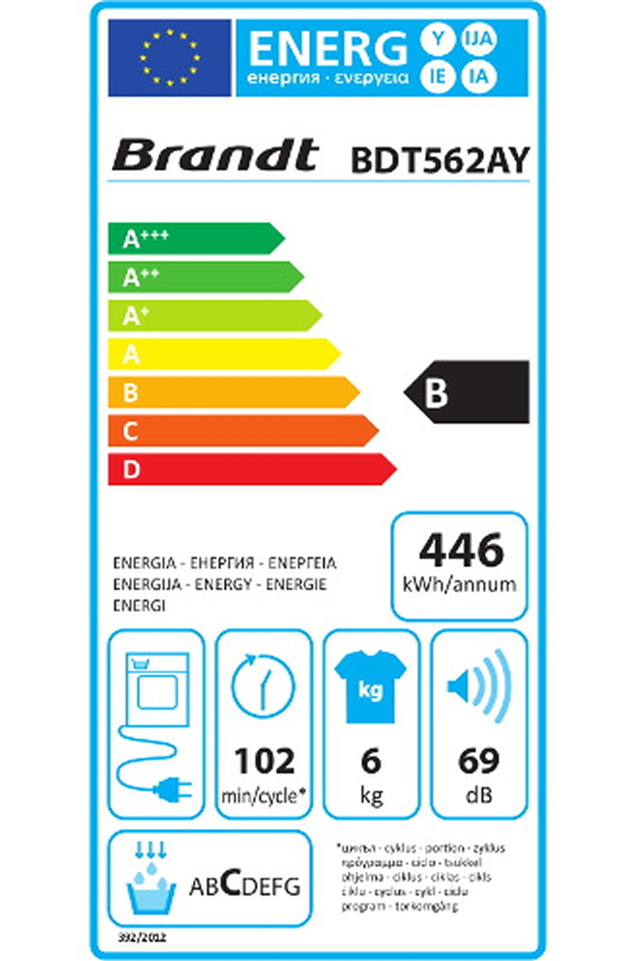Seche-linge à condensation BRANDT BDT562AY