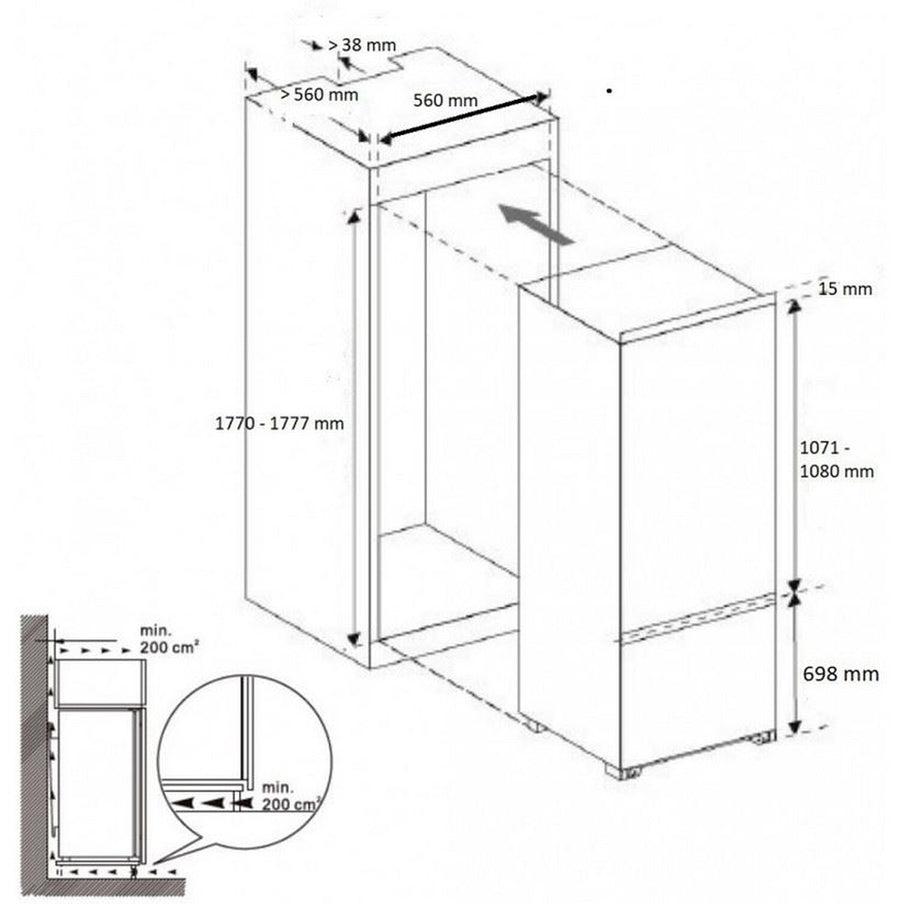 Réfrigérateur encastrable BRANDT BIC1724ES
