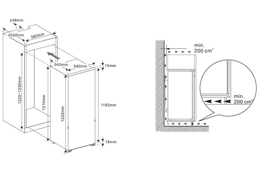 Réfrigérateur encastrable DE-DIETRICH DRS1224FS