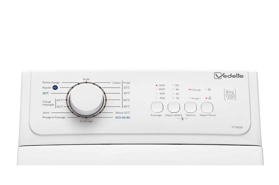 Lave-linge top VEDETTE VT16026
