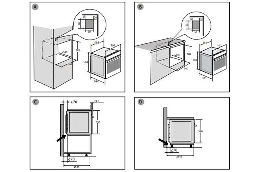 Four chaleur tournante BRANDT BFH3412W