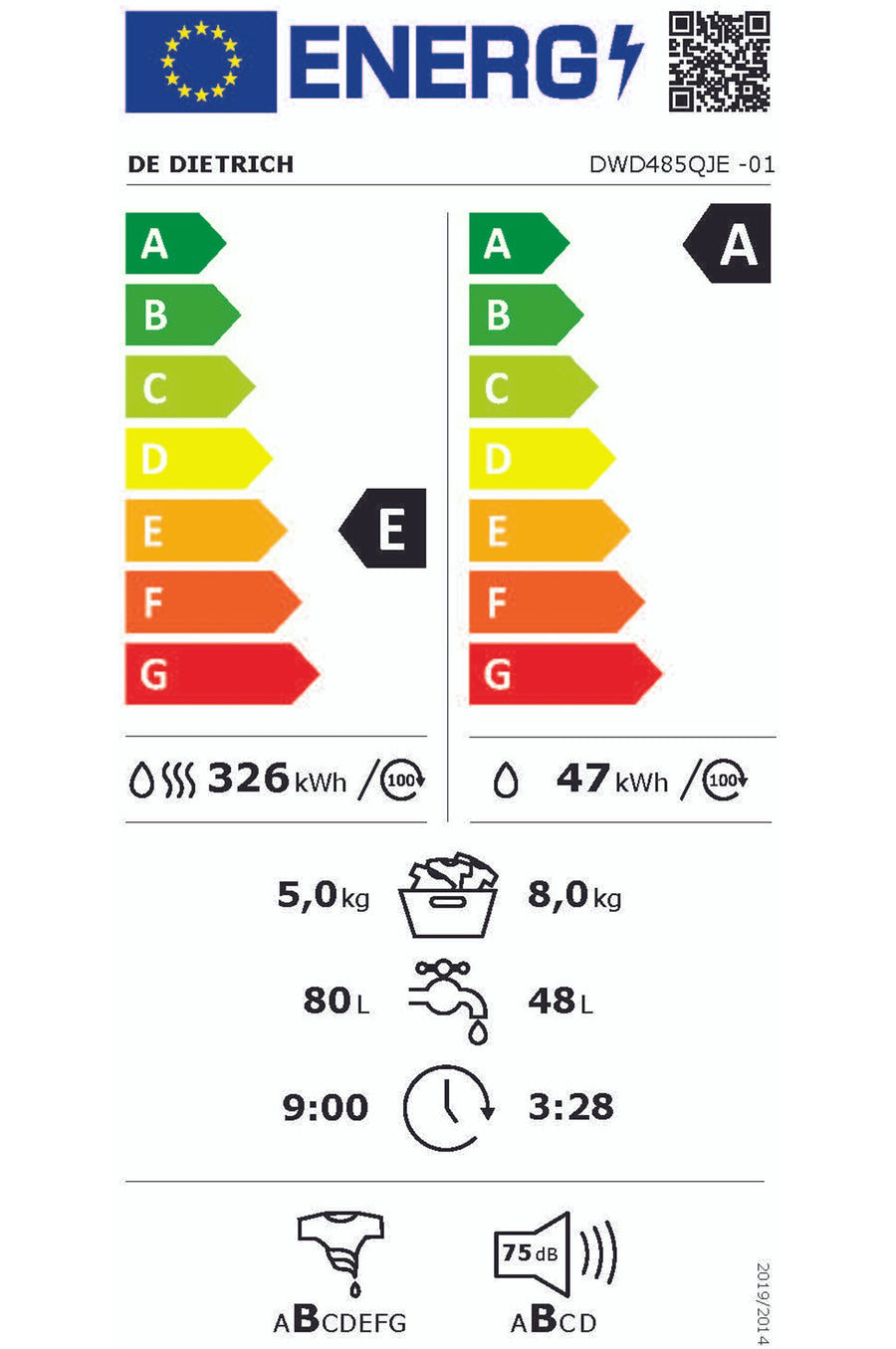Lave-linge sechant DE-DIETRICH DWD485QJE