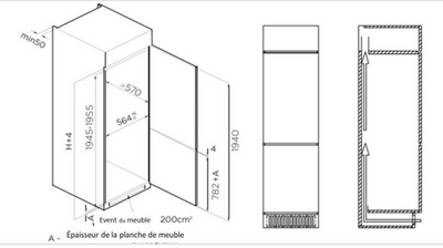 Réfrigérateur encastrable BRANDT BIC9454EN