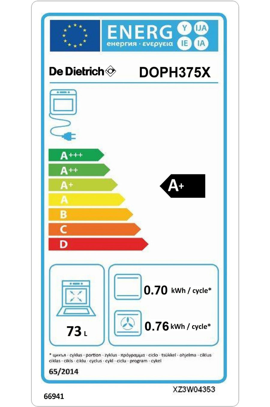 Four chaleur tournante DE-DIETRICH DOPH375X