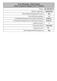 Four chaleur tournante DE-DIETRICH DOPH375X