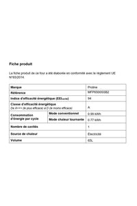 Four chaleur tournante PROLINE MFP6500SSB/2